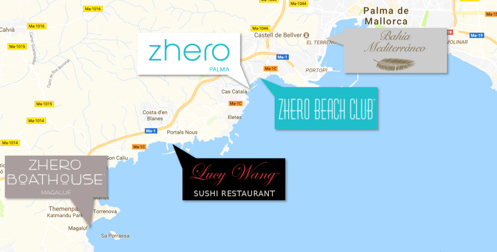 Zhero Event Locations on Majorca