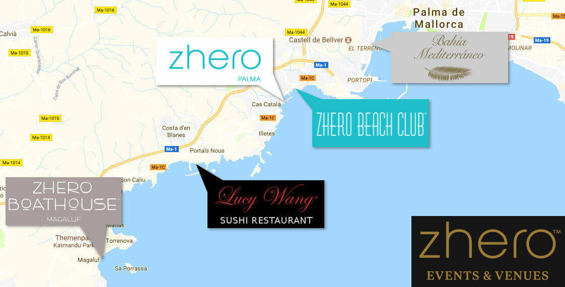 Zhero Event Locations on Majorca